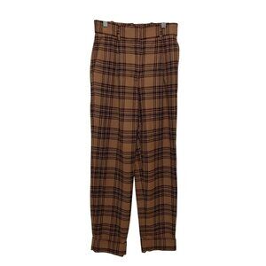 ARITZIA Wilfred Womens Plaid High-Waist Trousers - Size 2